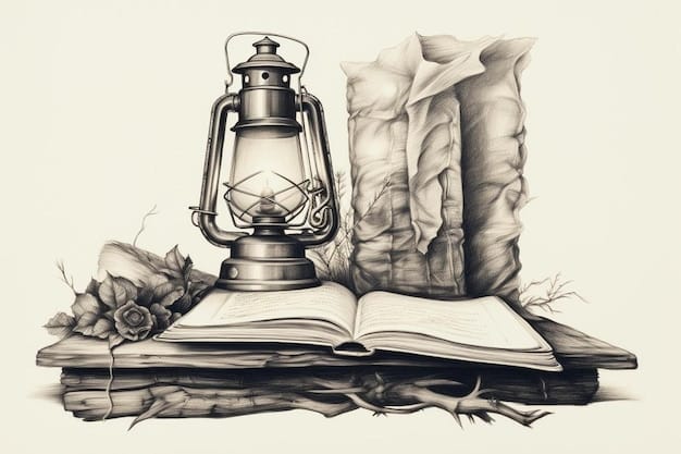 A detailed sketch of a wizened scholar hunched over a large, leather-bound book, illuminated by candlelight, as he meticulously researches arcane texts and ancient scrolls for the community timeline project.