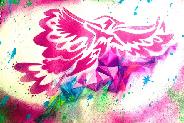 A stylized silhouette of Jinx against a backdrop of swirling colors and chaotic graffiti, capturing her volatile and unpredictable nature.