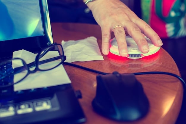 A reviewer meticulously testing a PC game's accessibility settings, with the game displaying various UI scaling options and colorblind modes on screen. Close-up of hands on keyboard and mouse.