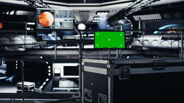 A close-up shot of a broadcast control room featuring multiple monitors displaying live esports gameplay, data feeds, and graphic overlays, with producers and technical staff actively engaged.
