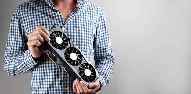 A person holding various PC components like a CPU block, a tube of thermal paste, and a small fan, highlighting the pieces involved in a cooling system setup.