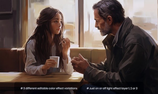 A close-up shot of two main characters from , engaged in a tense conversation. Their facial expressions are detailed and convey a range of emotions, from determination to apprehension. The background is blurred, focusing attention on the characters' interaction.