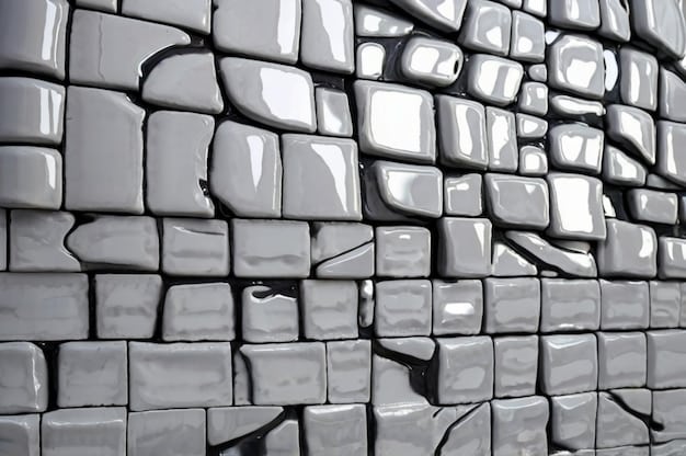 A close-up view of a 3D model of a stone wall, with a high-resolution texture applied to it. The texture showcases detailed cracks, crevices, and color variations, demonstrating the impact of quality textures on the realism of 3D models.