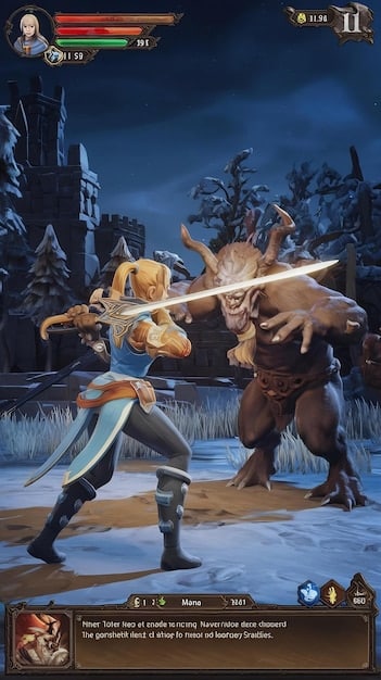 A screenshot from a role-playing game (RPG) showcasing a character leveling up with visual effects and celebratory messages, illustrating the rewarding nature of player progression in game design. The scene includes stats increasing and new skills being unlocked.