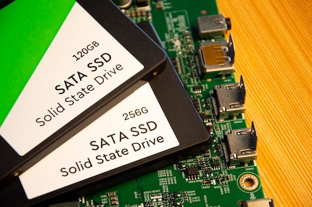 A visual guide showing the step-by-step process of installing a PCIe 5.0 SSD onto a motherboard. The image should clearly illustrate each step, from locating the PCIe slot to securing the SSD with screws. The image is helpful for showcasing 'Future-Proof Your Rig: The Ultimate Guide to PCIe 5.0 SSD Upgrades in 2025'.