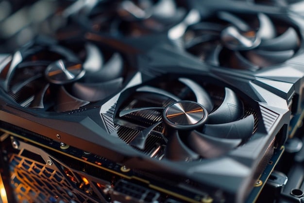A close-up view of a PC's cooling system featuring aftermarket fans and heatsinks on the GPU, emphasizing thermal management during overclocking to 'Boost Your FPS: A Step-by-Step Guide to Overclocking Your GPU for Free Performance'