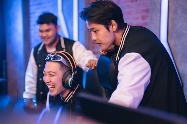 A close-up of a coach during the draft phase of a League of Legends esports match. The coach is intensely focused, analyzing champion picks and ban options. The image conveys the analytical thinking and strategic planning required for successful drafting, an important element to Dominate the Competition: Insider Tips on Mastering the Current Meta in League of Legends Esports.