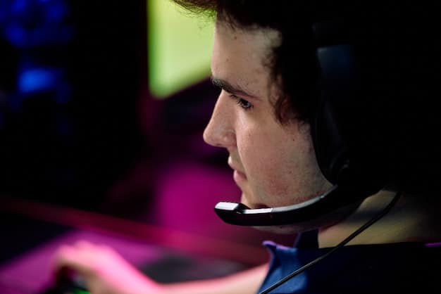 A close-up shot of a professional gamer intensely focused on their screen during a high-stakes match in Counter-Strike, highlighting the skill and concentration required to succeed in Esports Tournaments in the US: A Complete Calendar of Events and Opportunities for 2025.