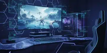 Futuristic gaming setup with advanced storage technology