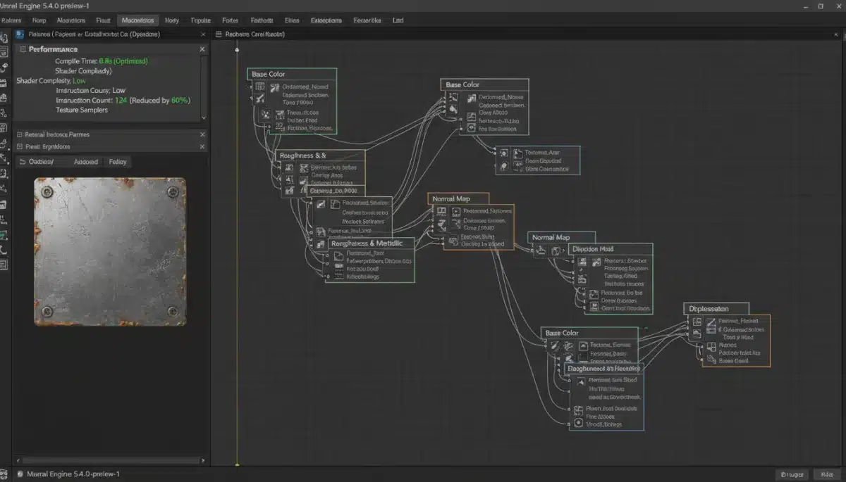 Unreal Engine 5.4 material editor simplifying shader graphs for optimization