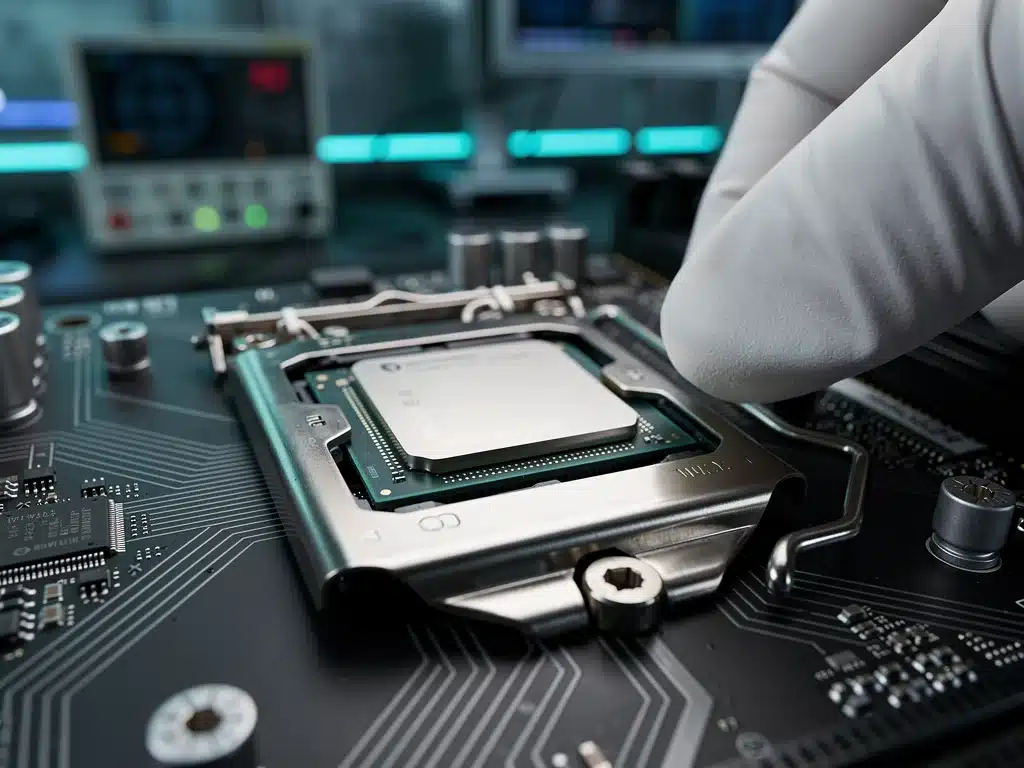 Installing a high-performance CPU onto a motherboard for enhanced gaming.