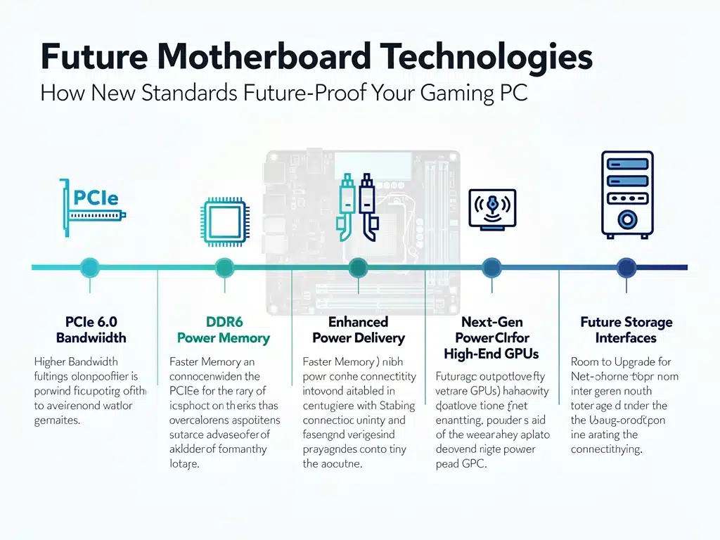 Infographic showing future motherboard technologies and standards