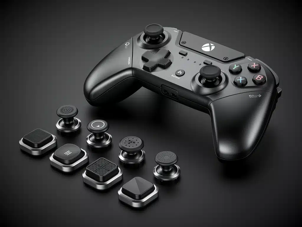 Modular PC gaming controller with interchangeable parts, customizable for diverse gameplay